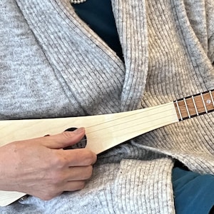 Tenor Guitar, 4 Strings, Travel Size, Beautiful Woods, Pearloid Markers, Built-in pickup -- Number 532
