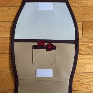 Gig Bag/Carry Case for Stick Dulcimer or Travel Guitar: Custom-Designed, Hand Made, Water-resistant. Medium Brown or Burgundy Red image 4