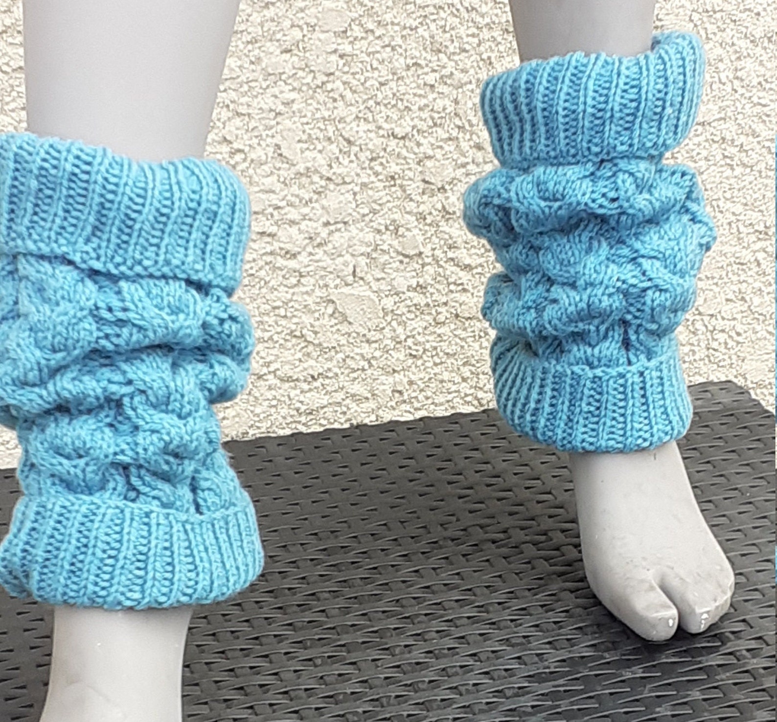 Guêtres Boot Cuffs Tricotées Main TU – Multicolore, Taille 38, Femme, Acrylique