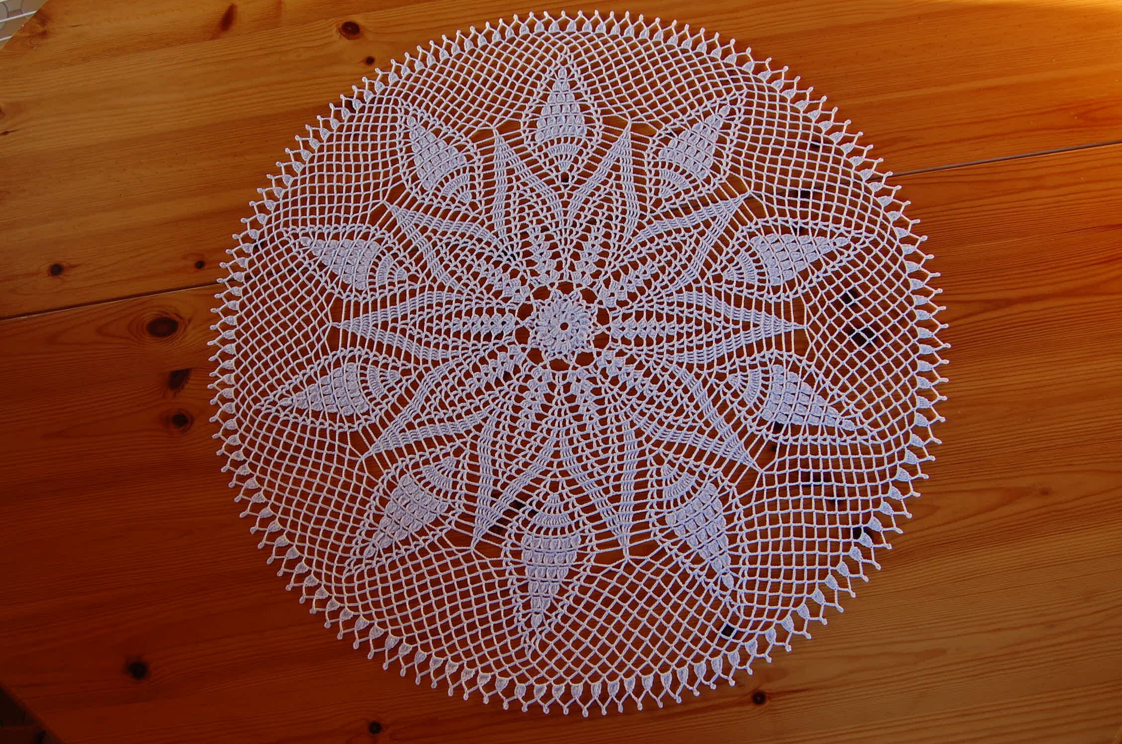 Napperon Blanc Crocheté Main de 62 cm Diamètre