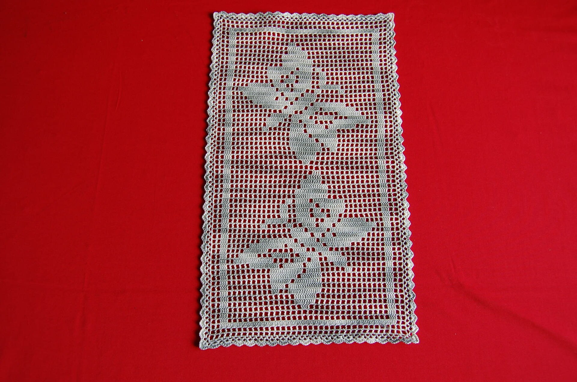 Chemin de Table en Coton Gris Chiné Les Papillons 73