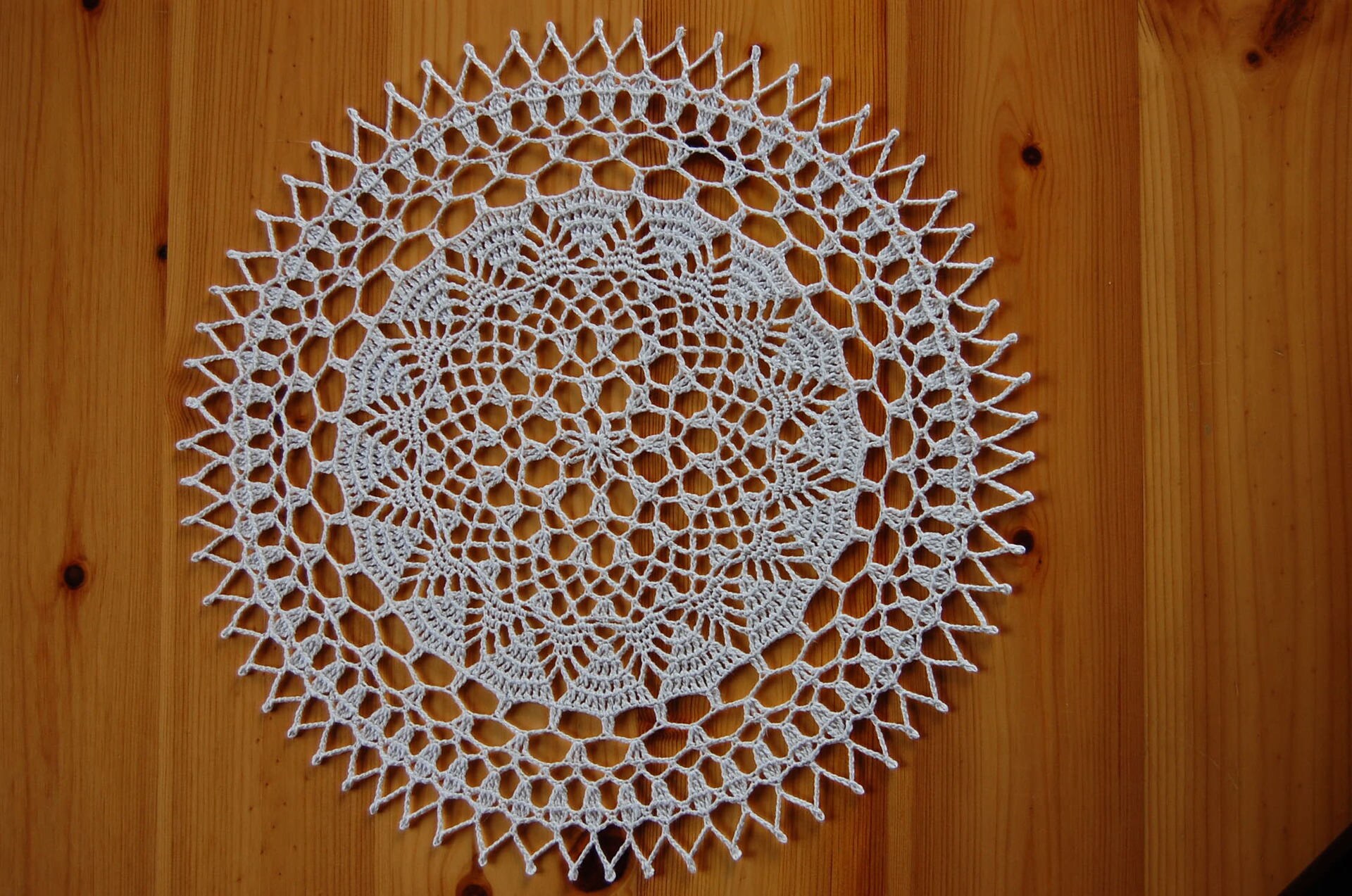 Napperon Crocheté Main de Couleur Écru