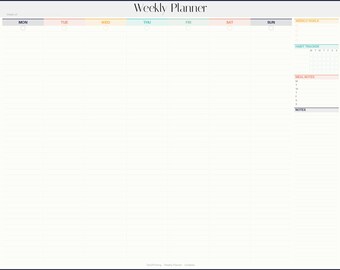 Undated Weekly Planner Printable | Landscape Schedule, Habit Tracker ...