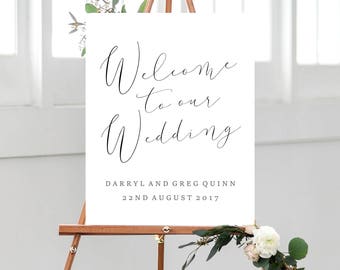 Welcome to our Wedding Sign Template, Welcome wedding sign, printable, welcome sign instant download, editable welcome sign, diy