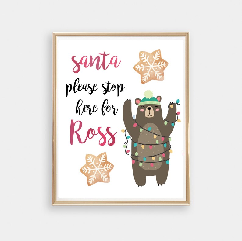 Santa Please Stop Here Printable 8x10 Cookies and Cupcake - Etsy