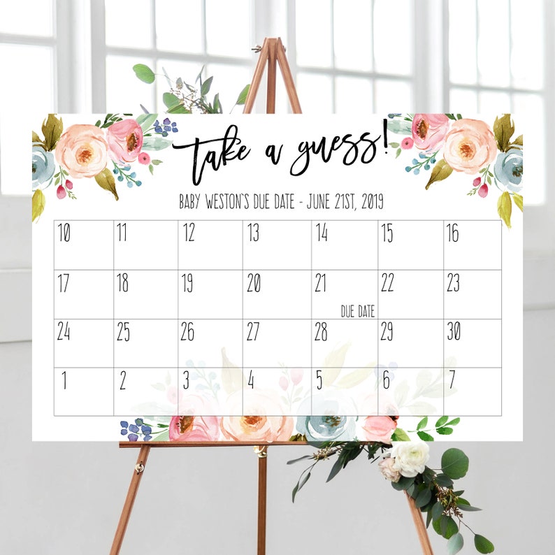 Guess The Due Date Baby Shower Game Baby Sprinkle Etsy UK Guess the due date baby shower game baby sprinkle etsy uk