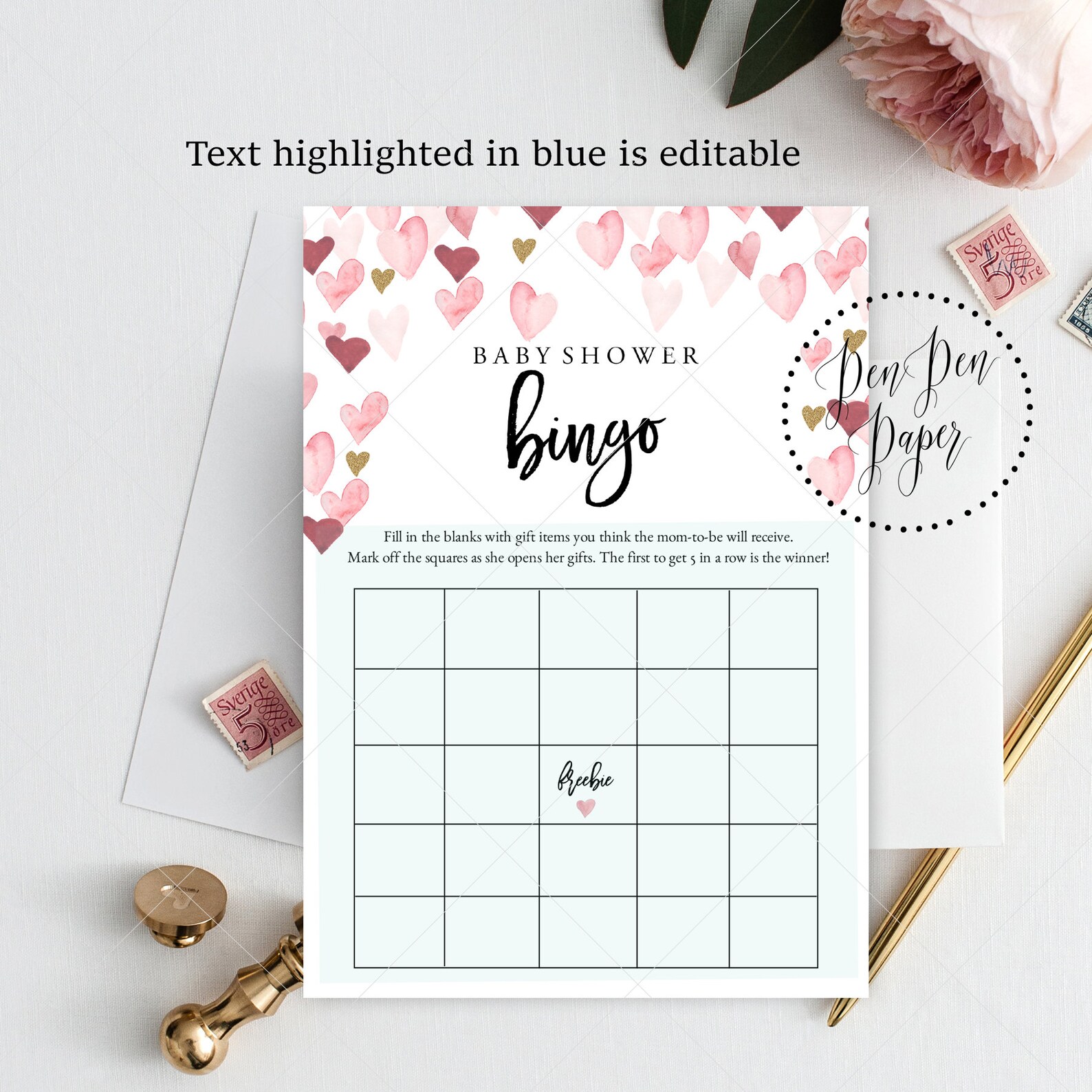 Baby Bingo Blank Baby Bingo Card Printable Baby Shower Game | Etsy