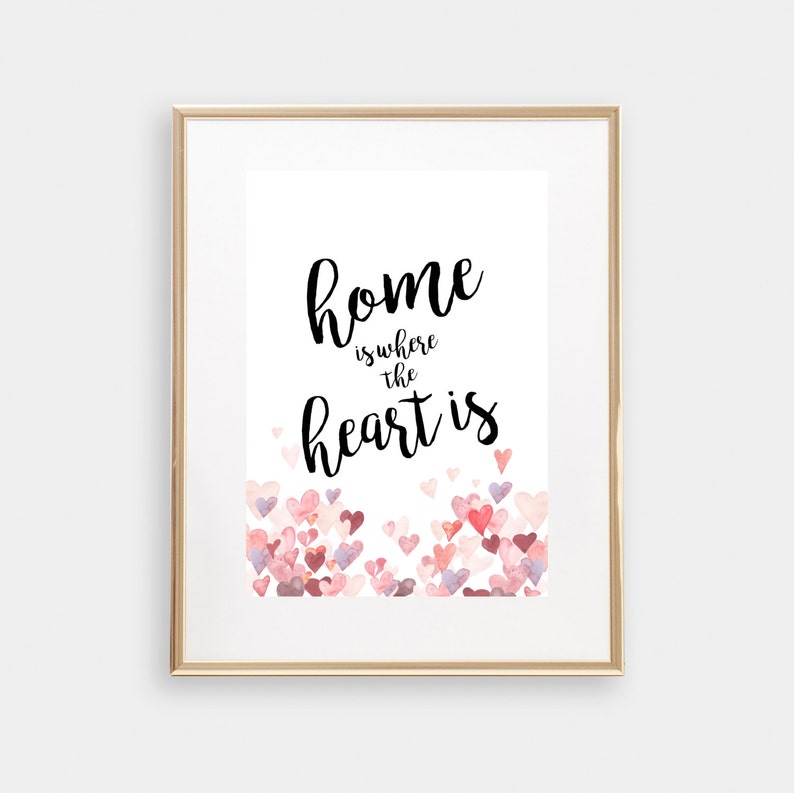 Home is Where the Heart is Printable Artwork Home Decor | Etsy