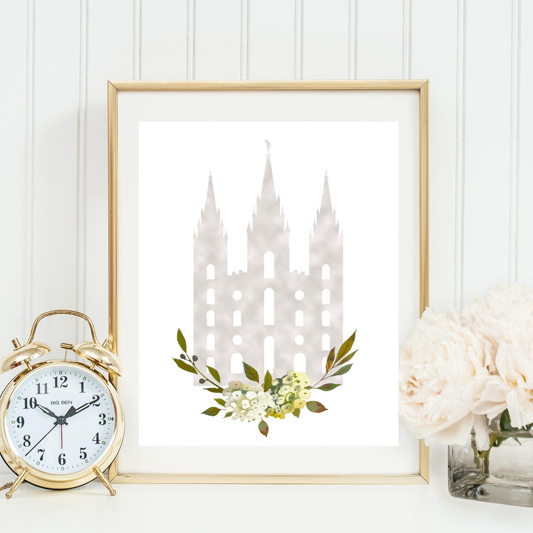Salt Lake Temple Printable, LDS Home Decor, Instant Download, Marble ...