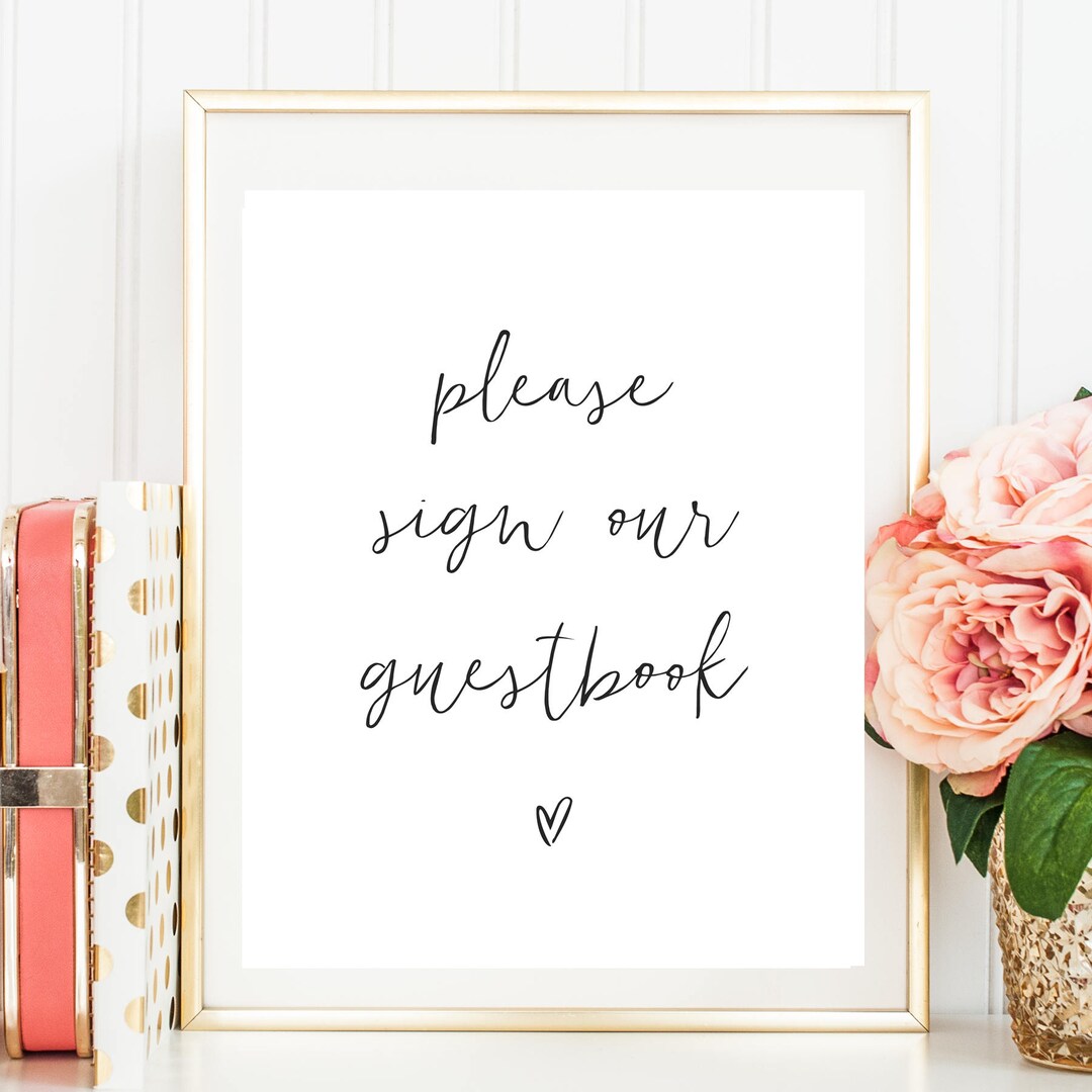 Please Sign Our Guestbook Printable Guestbook Sign Guest - Etsy