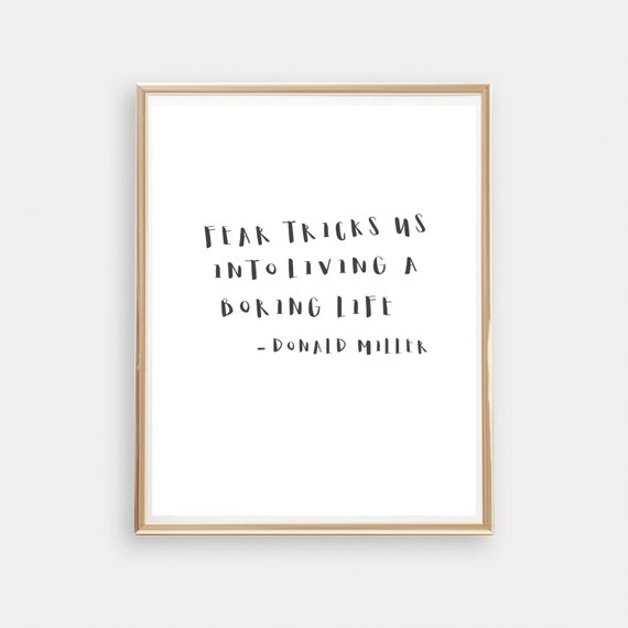Motivational Quote Printable 8x10 Apartment Decor Fear | Etsy
