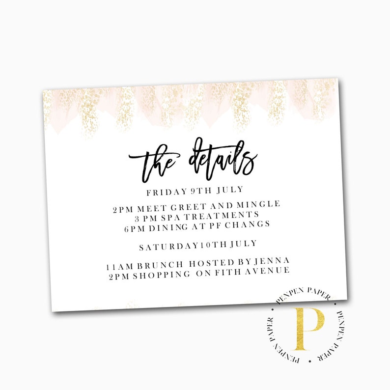 Bridal Shower Invitation, Blush and Gold, wedding dress, glitter dress, PDF JPEG, print yourself, fashion, shower the bride invitation image 3