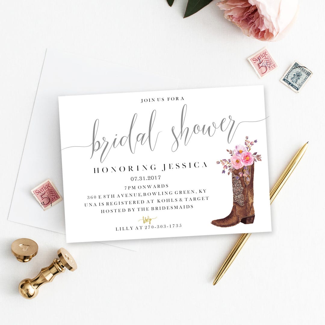 Bridal Shower Invite, Texas Theme Bridal Shower, Cowgirl, Bridal Shower