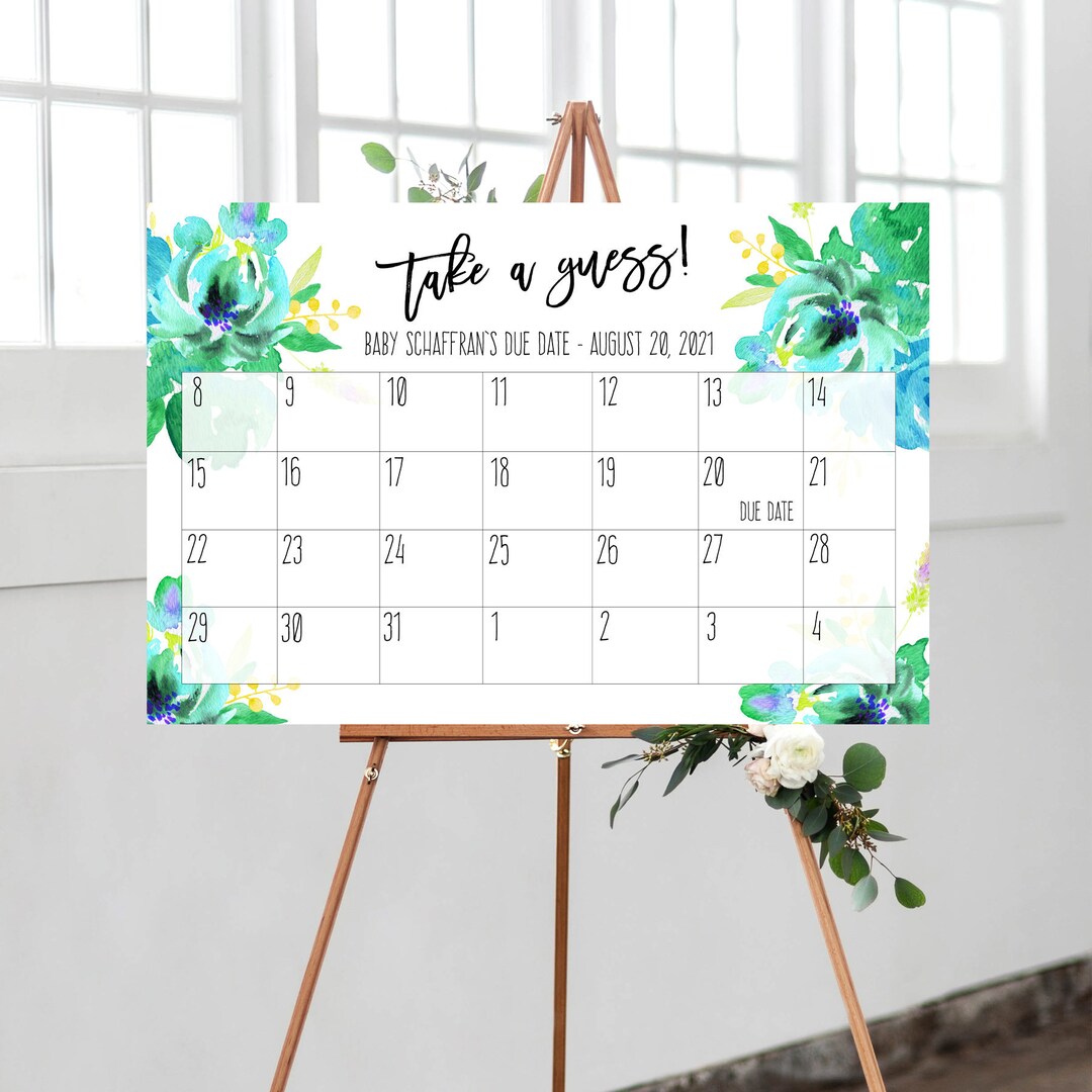PRINTABLE Guess the Due Date Baby Shower Game Baby Sprinkle - Etsy