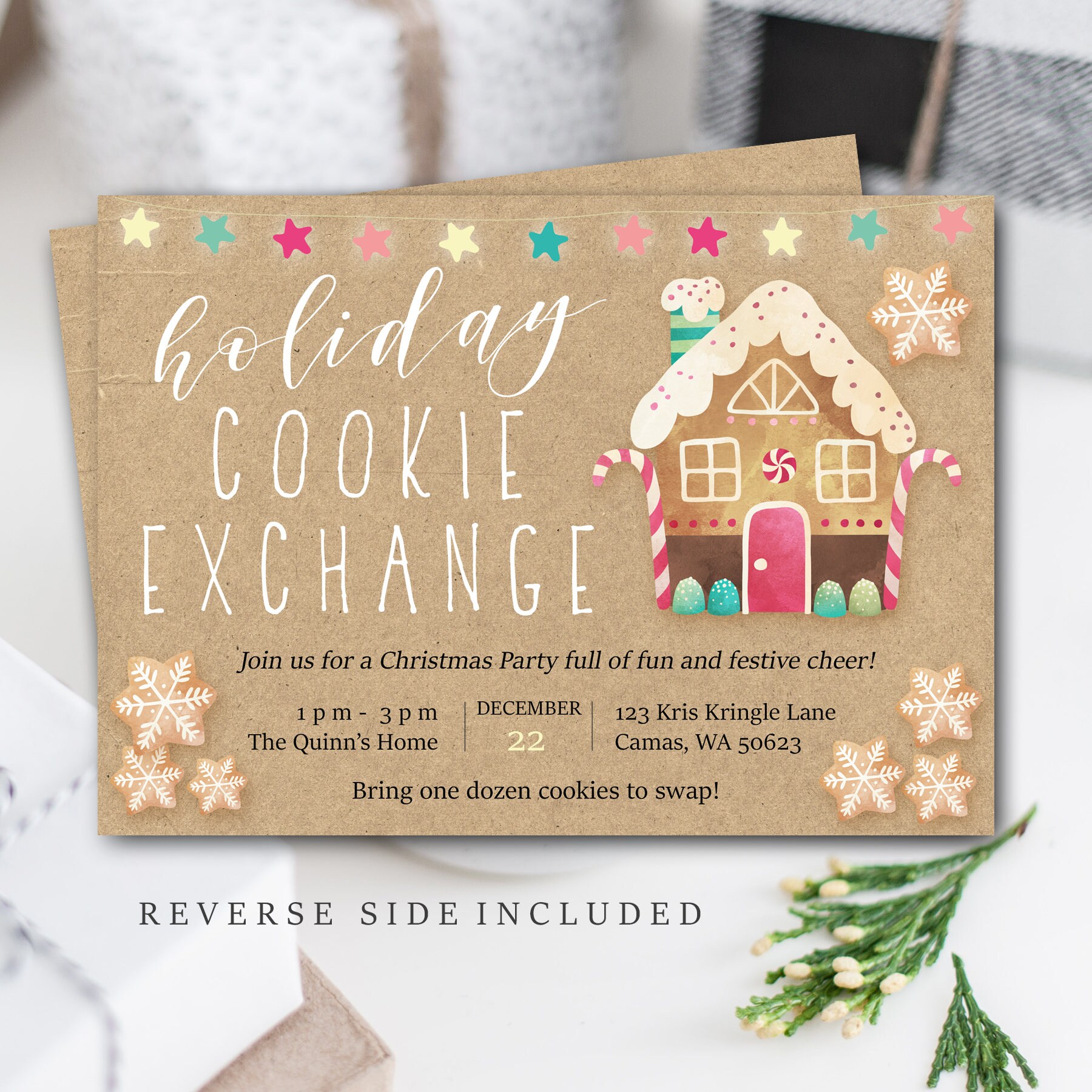 Cookie Exchange Invitation Printable Christmas Party Invite Etsy UK