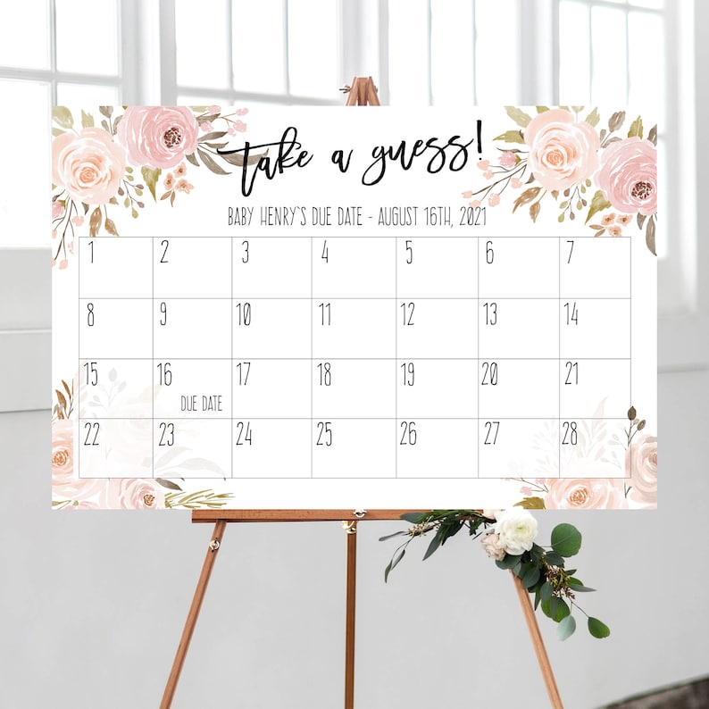 PRINTABLE Guess the Due Date Baby Shower Game Baby Sprinkle | Etsy UK