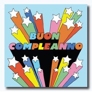 Joyeux Anniversaire En Italien Italien Buon Compleanno Etsy