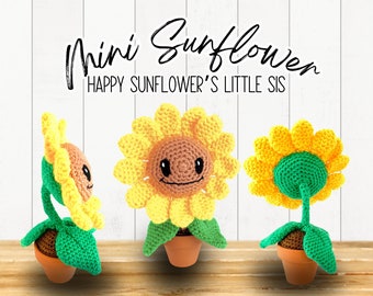 Crochet Amigurumi Sunflower Pattern, Crochet Handmade Sunflower Pattern, Crochet Handmade Potted Sunflower, Bright Crochet Amigurumi