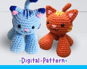 Easy Crochet Amigurumi Pattern, Crochet Cat Pattern, Cat Crochet Pattern, Kitten Crochet Pattern, Beginner Crochet Pattern