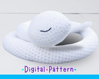 Patrón de crochet ~ Serpiente blanca amigurumi ~ Peluche patrón PDF ~ Patrón de serpiente ~ Serpiente de crochet ~ Patrón de amigurumi ~ Reptil de crochet