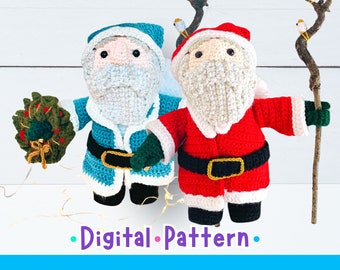 Santa Crochet Pattern, Holiday Crochet Pattern Amigurumi, Christmas Santa Crochet Pattern, Holiday Crochet Santa, Santa Amigurumi Pattern