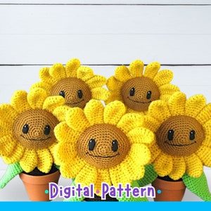 Crochet Sunflower Pattern, Happy Sunflower Amigurumi Pattern, Cute Sunflower Crochet, Crochet Mother's Day, Crochet Toy Pattern