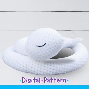 Crochet Pattern ~ White Snake Amigurumi ~ Plush Toy PDF Pattern ~ Snake Pattern ~ Crochet Snake ~ Amigurumi Pattern ~ Reptile Crochet