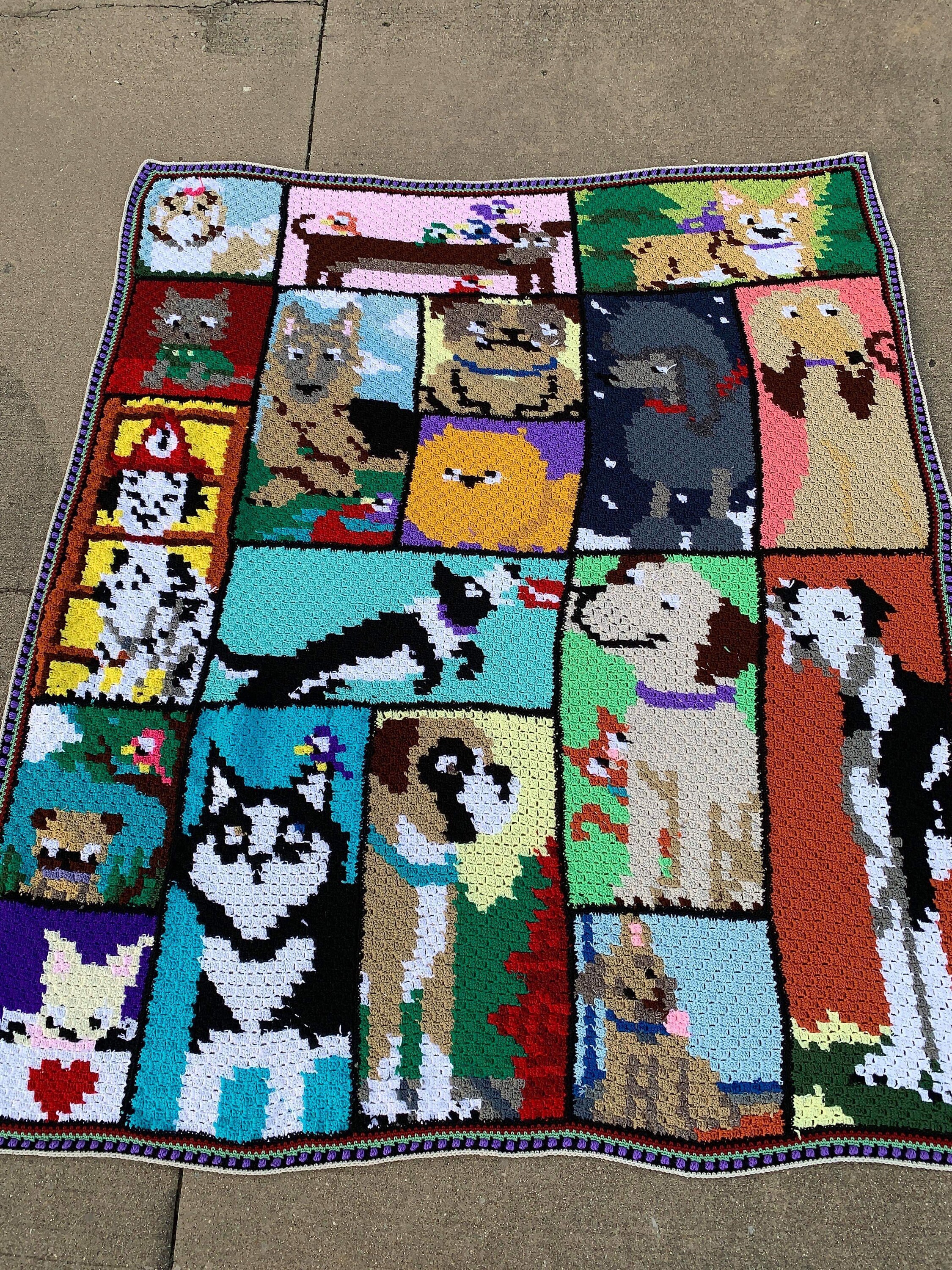 DOG IN BLANKET CDセット CROCHET PATTERN BUNDLE, 18 Crochet Dog Patterns, Dogghan C2C