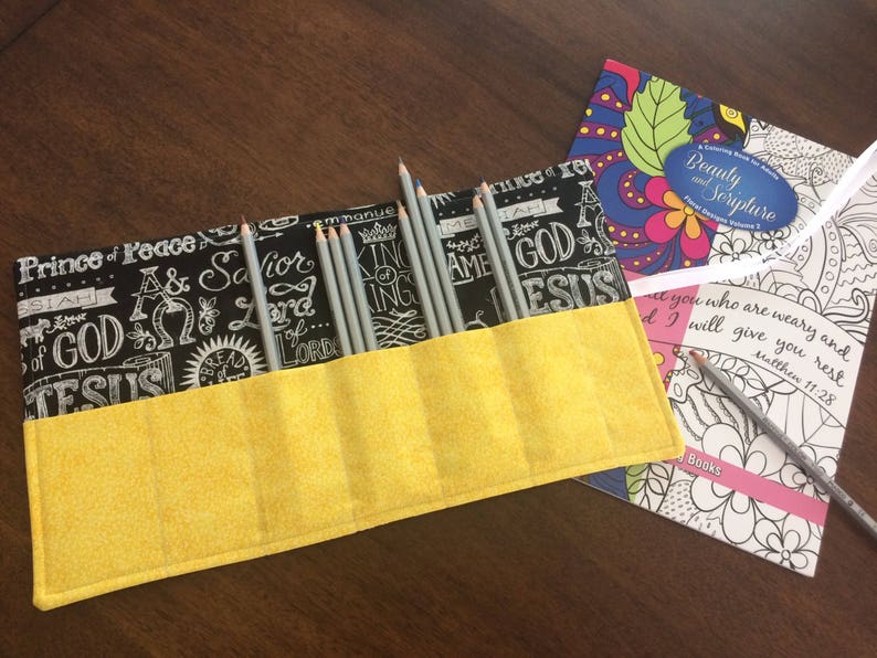 Inspirational Colored Pencil Holder Rollup Pencil Case Art Etsy