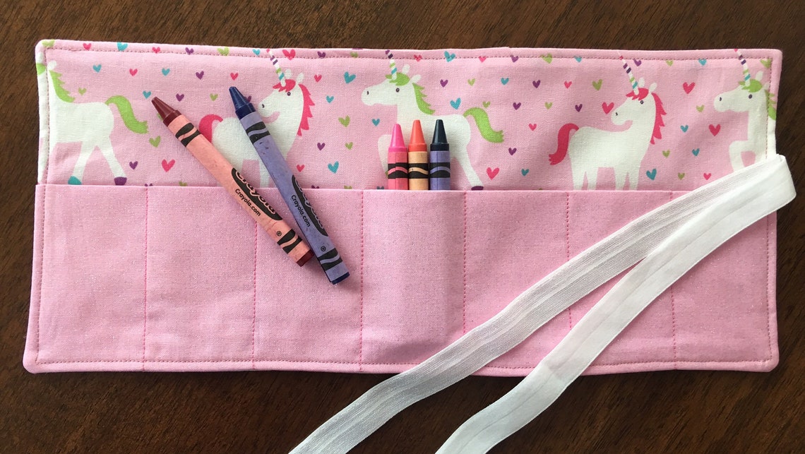 Unicorn Roll-up Crayon Case Crayon Storage Unicorn Fabric - Etsy