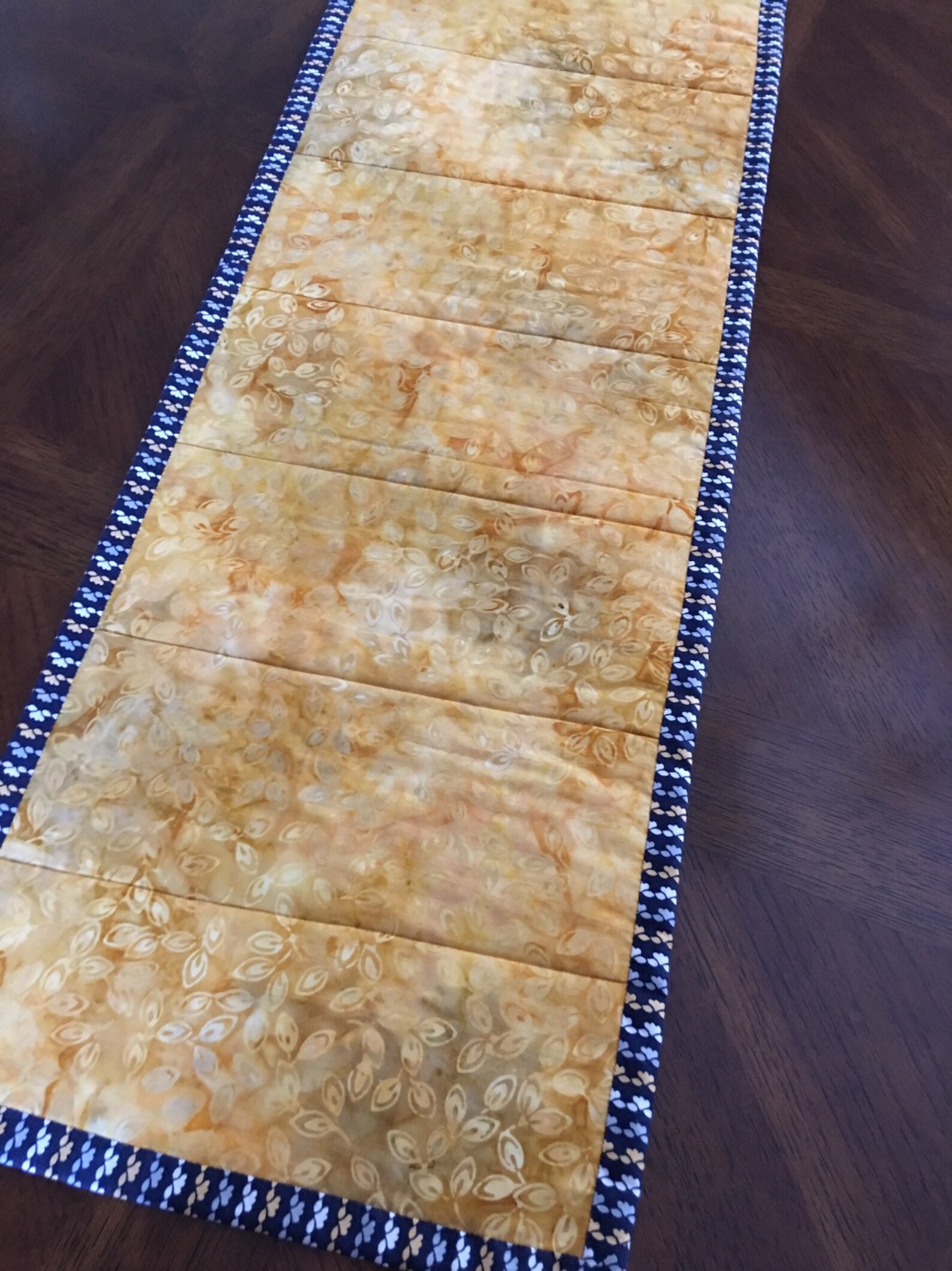 Floral Mustard Yellow Quilted Table Runner Table Decor Etsy