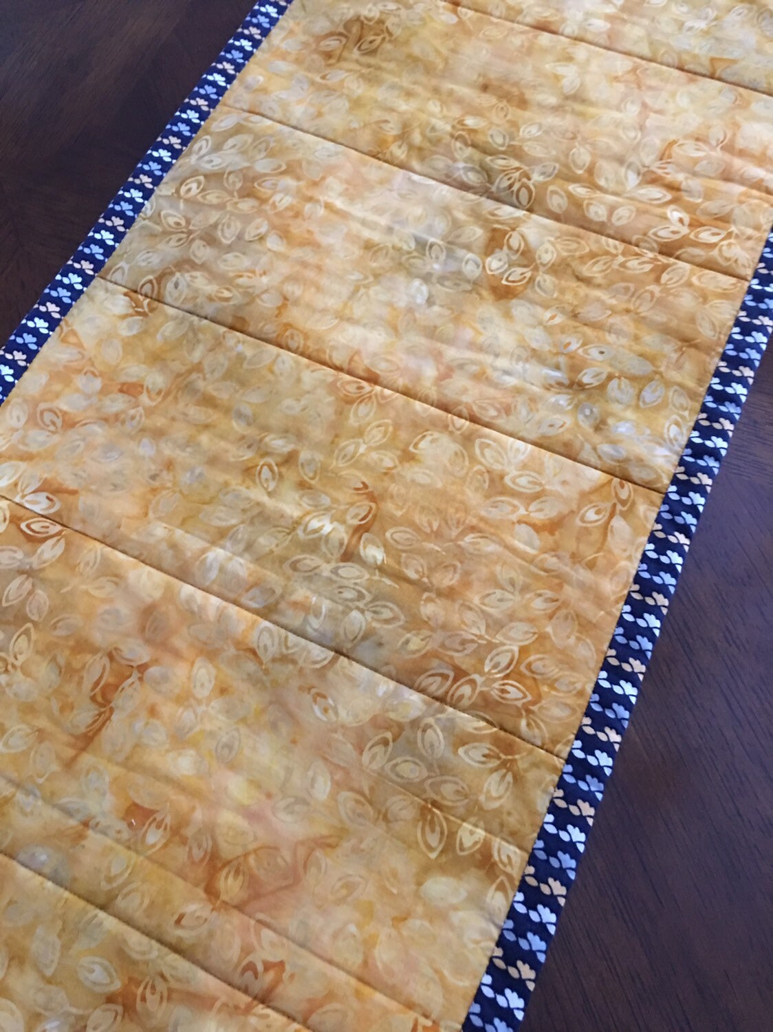 Floral Mustard Yellow Quilted Table Runner Table Decor Etsy