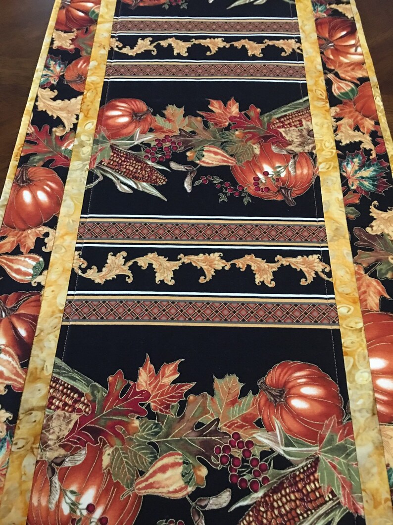 Fall Quilted Table runner, fall decor, Thanksgiving table runner, fall table decor image 4