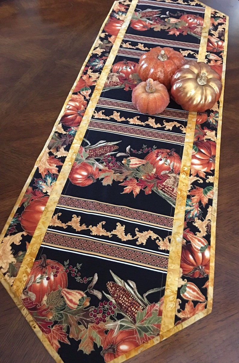 Fall Quilted Table runner, fall decor, Thanksgiving table runner, fall table decor image 1