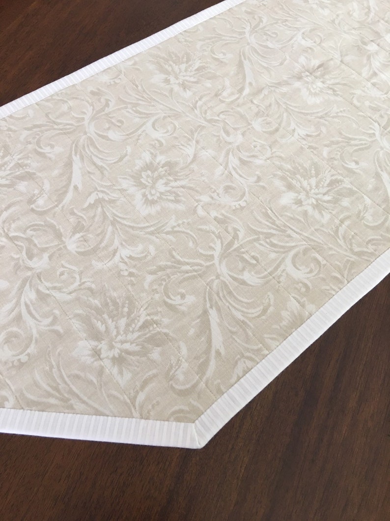 Cream and Tan Table Runner Quilted Table Runners Wedding Etsy