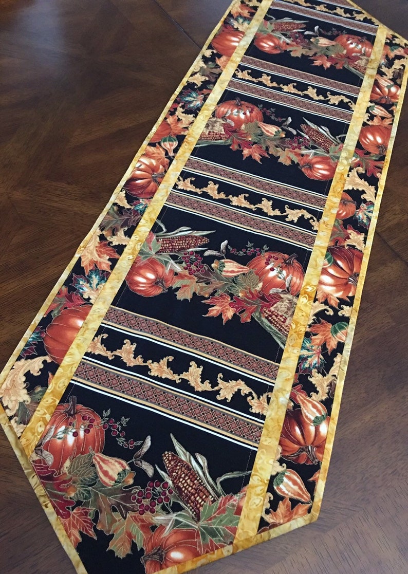 Fall Quilted Table runner, fall decor, Thanksgiving table runner, fall table decor image 2