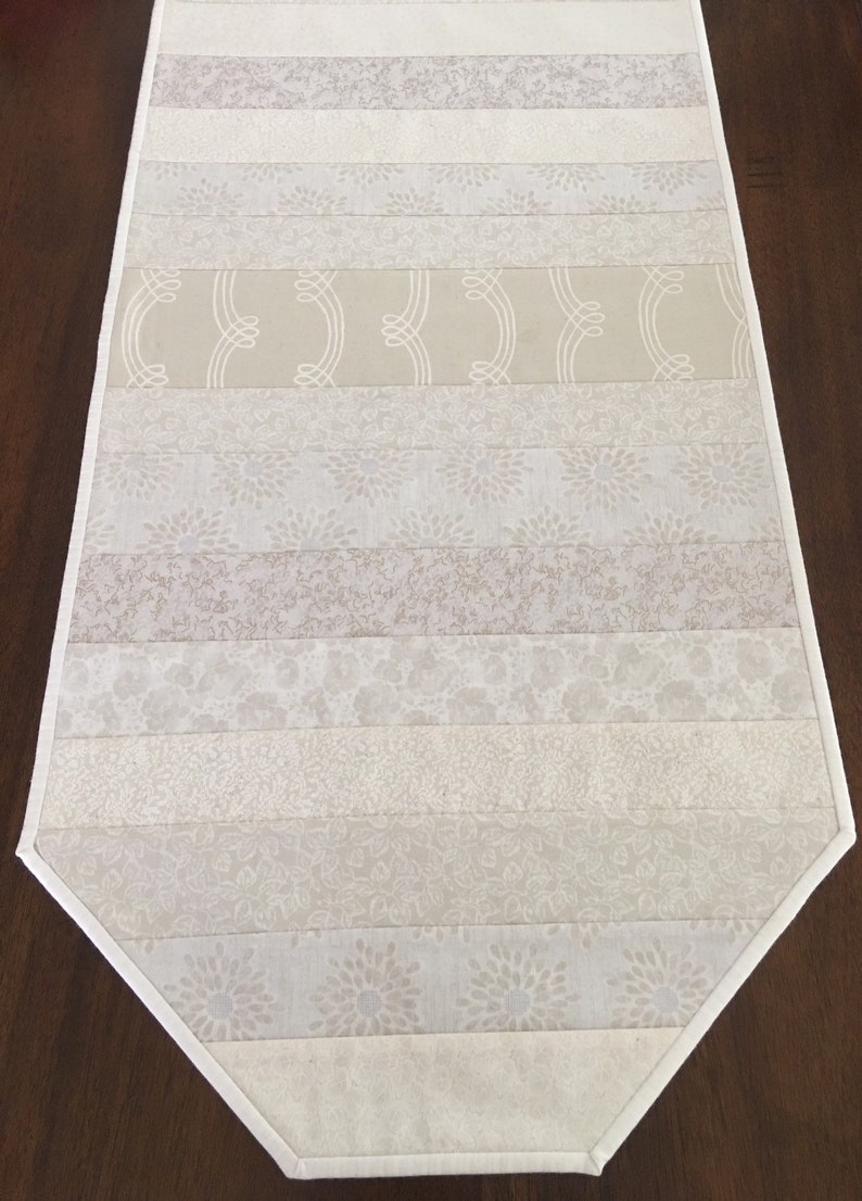 Cream and Tan Table Runner Quilted Table Runners Wedding Etsy