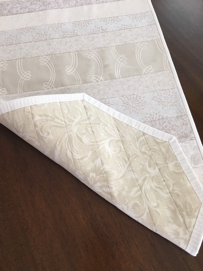 Cream and Tan Table Runner Quilted Table Runners Wedding Etsy
