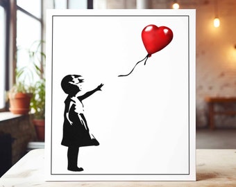 Banksy Balloon Girl - Handmade pop art mural with a message of hope