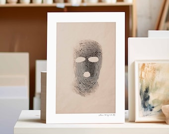 Anonymity & Identity | Balaclava artwork | Creative Thumbprint: An Ode to Trickster Aesthetics | Urban portrait A3 like picture frame