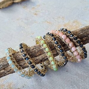 Stackable Ring, Thin Band, Full Eternity Gold Band Ring, Pave Stone Band, Dainty Ring, Different Color Gemstones Available, Stacking Rings