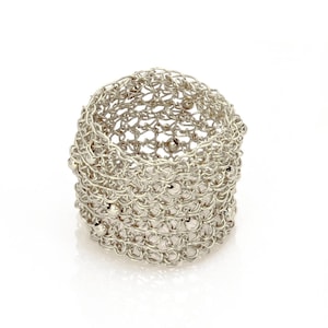 Big Silver Ring, Wide Band Ring, Large Statement Ring, Mesh Ring, Silver Wide Ring, Chunky Silver Rings, Unique Silver Ring, Big Rings