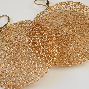 Gold Dangle Disc Earrings, Large Gold Bridal Earrings, Bohemian Wedding Jewelry, Big Round Earrings, Statement Earrings for Women, Bridal image 7