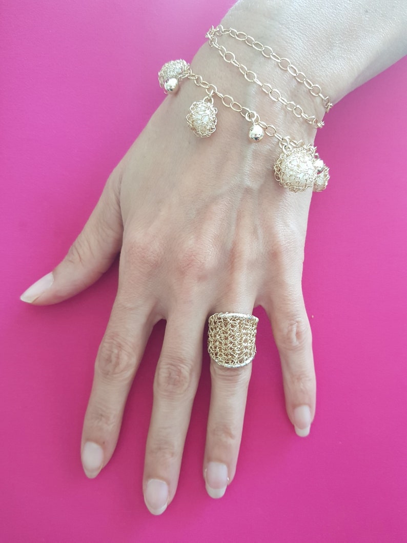 Pearl dangling charms bracelet Gold bangle Gold pearl charm bangle,Unique Bracelet,Luxury Bracelet,\u00a0Gift for her