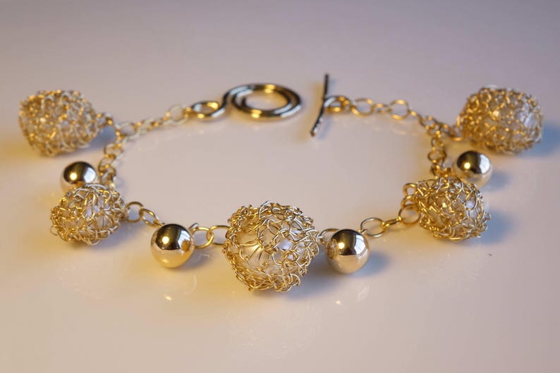 Pearl dangling charms bracelet Gold bangle Gold pearl charm bangle,Unique Bracelet,Luxury Bracelet,\u00a0Gift for her