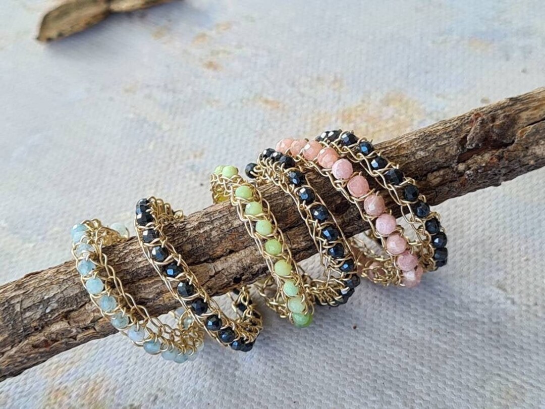 Stackable Ring, Thin Band, Full Eternity Gold Band Ring, Pave Stone ...