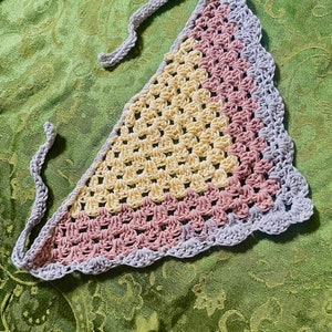 Cozy Granny Stitch Crochet Bandana - Handmade
