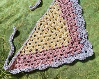 Cozy Granny Stitch Crochet Bandana - Handmade