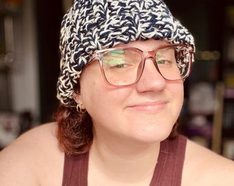 Handmade Chunky Crochet Beanie: Multicolor Acrylic Winter Hat