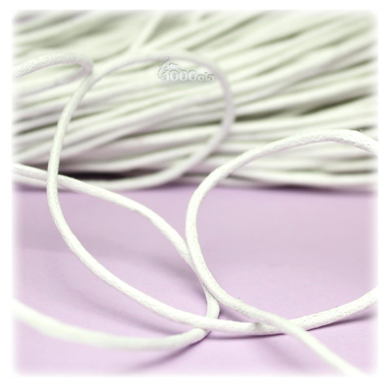 10 meters 2mm Thread/Rope waxed cotton braided creation jewelry Necklace Bracelet Paracord Macramé leisure White